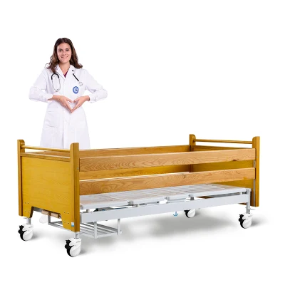 H2h Wooden Backrest Hospital Manual Nursing Bed for Home Care Use