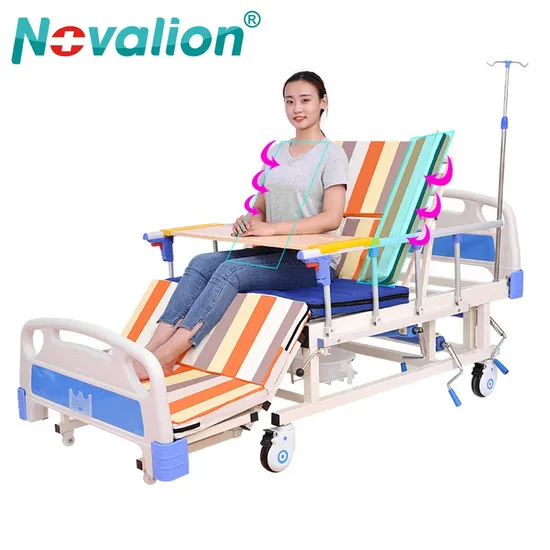 4 Cranks 3 Function Home Care Manual Medical Beds with Toilet